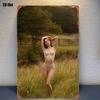 Vintage Nude Woman Metal Poster, Wall Art for Living Room Decor