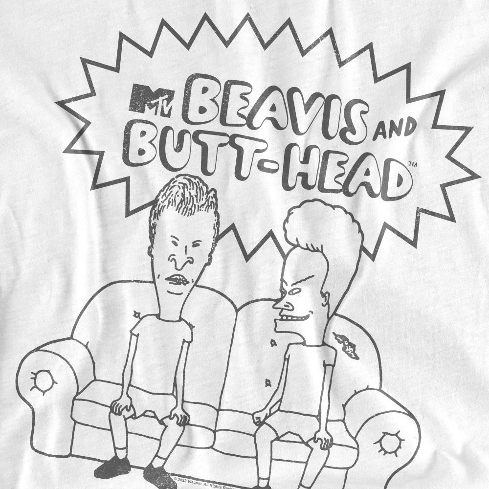 Beavis & Butthead Unisex Adult Couch Logo T-Shirt