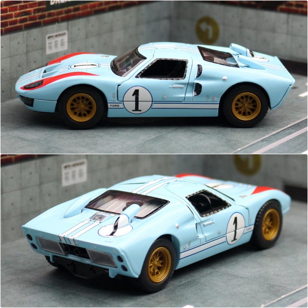 Toy Car Model 1/32 Scale 1966 Ford GT40 MKII Racing Rally Alloy Diecast Miniature Vehicle Collection Gift for Children Boy