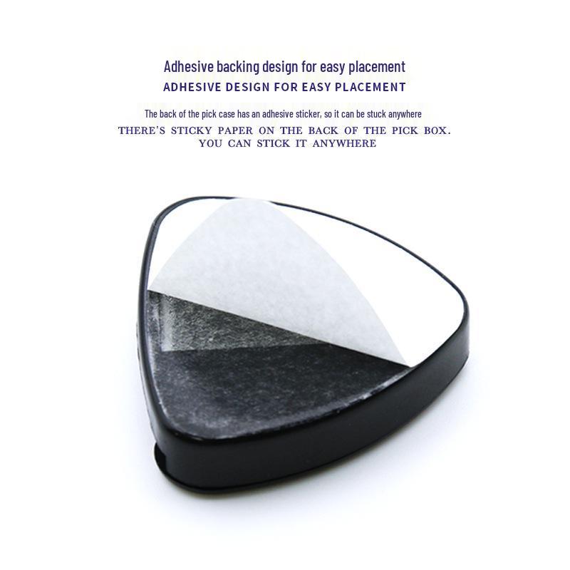 Large Adhesive Wear-Resistant Guitar Plectrum Box Holder - Colorful Triangle Design
