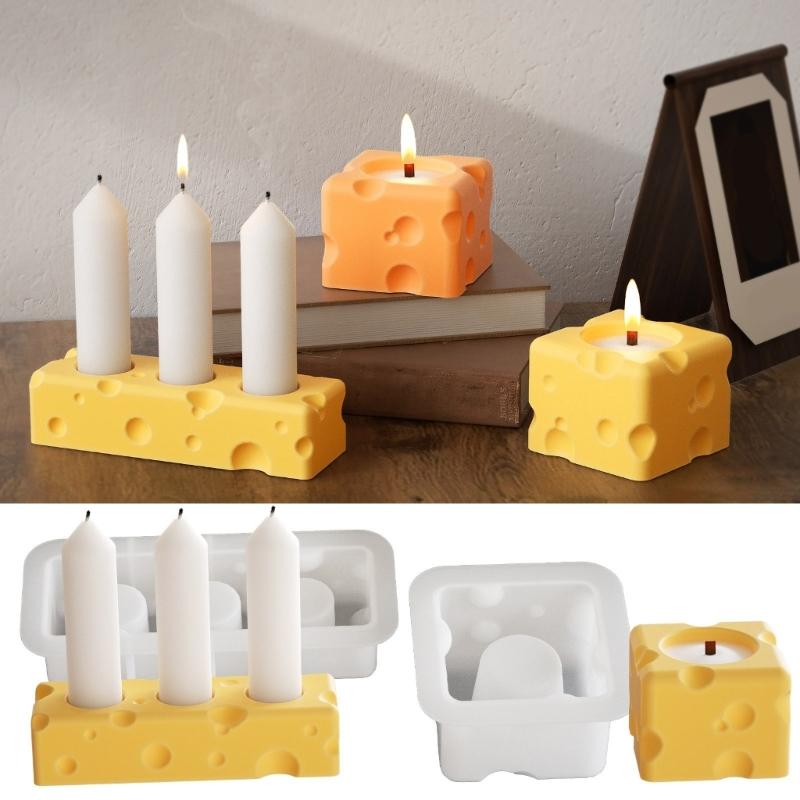 Multipurpose Sturdy Silicone Cheese Candle Holder Mold Set Portable for Resin Plaster Craft Supplies Assorted Sizes