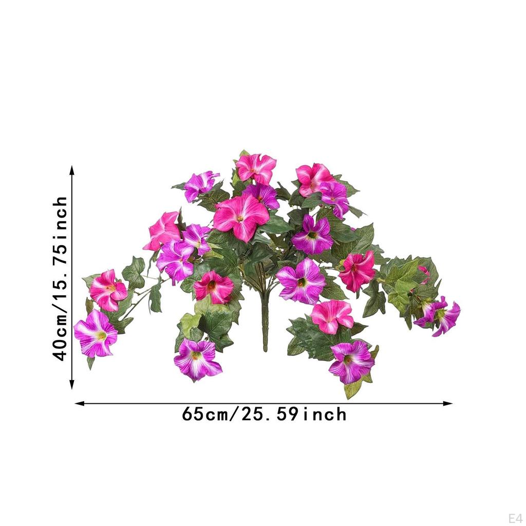 Artificial Morning Glory Flowers Fake Plant Faux Floral Silk Flower with Stem for Farmhouse Grave