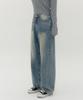 Akeusi Loose Washed Balloon Fit Wide Denim Pants Unisex (Vintage Blue)