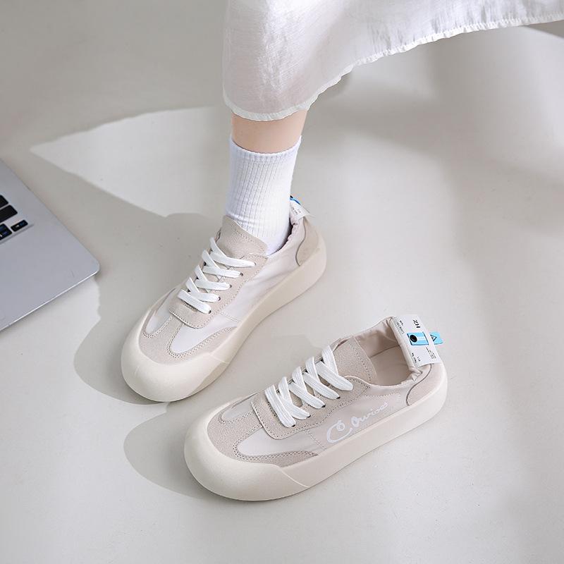2025 summer new soft sole fashion candy color women's shoes round head lace-up casual sports moral training shoes women's
