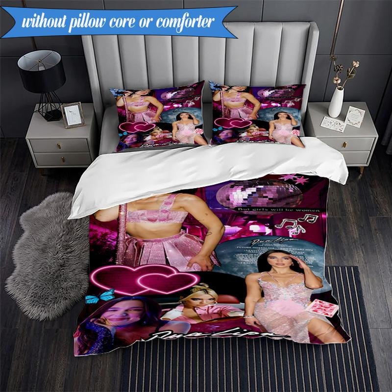 pop music Dua Lipa 3pcs K-pop music group Bedding set,Ideal for Bedroom, Dormitory,Including Duvet Cover And 2pcs Pillowcases,Fan gifts
