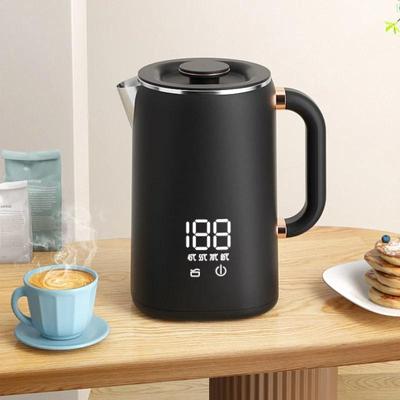 Electric Kettle 1PC 1.7L Double Layer Anti-scald Digital Display  Stainless Steel Intelligent Insulation Household Office Hotel