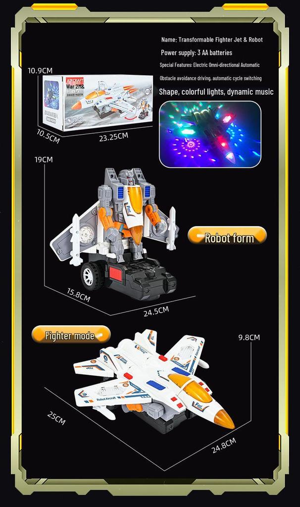 Electric Transforming Robot Toy with Colorful Lights