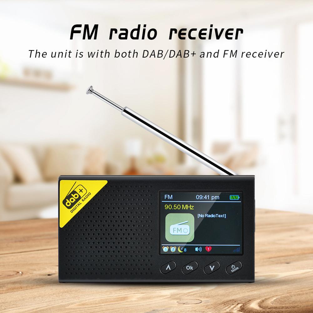 Portable DAB+ Digital Radio Bluetooth-compatible 5.0 Broadcasting Player FM Receiver LCD Display Rechargeable Radio for Home Car