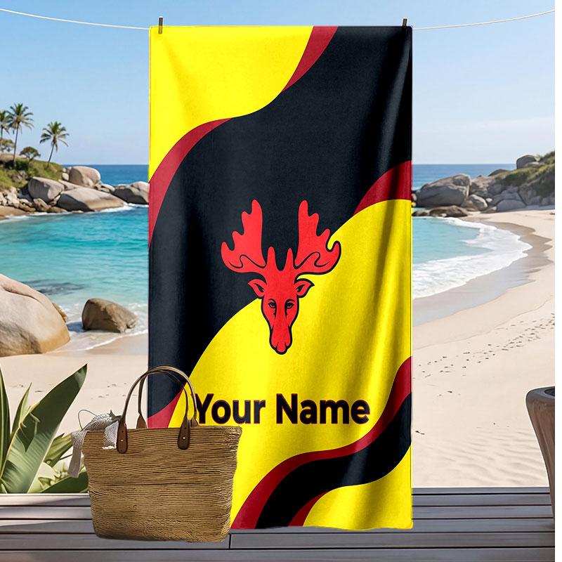 Watford FC Personalized Printed Beach Towel Soccer Logo Support Custom Name Text Absorbent Towel For Sport Travel Special Gift