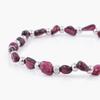 Silver Surgical Ball Point Irregular Garnet Gemstone Bracelet (C2301-Ac951_Wi)