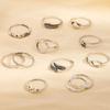 Bague Combinaison Promotionnelle, Ensemble de 12 Pièces de Bijoux Personnalisés Symbole Plume Feuille Étoile Infini.