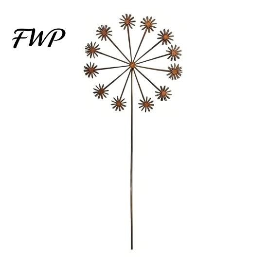 Rustic Garden Decor Rusty Flowers Stake, Distressed Metal Flower Yard Art Stake Retro 2D Decoration for Lawn Bed B