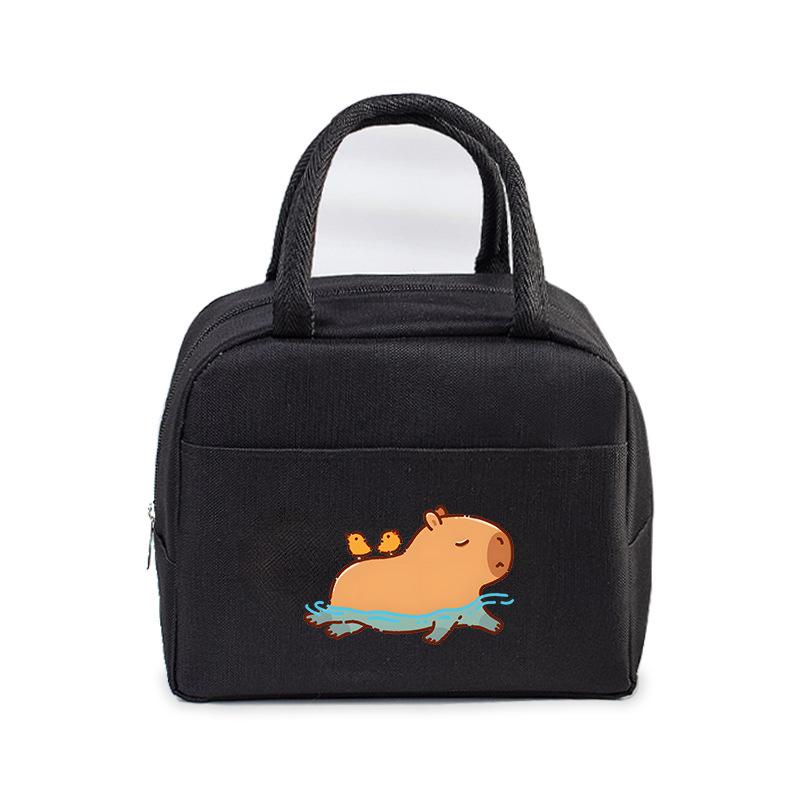 

Capybara cute cartoon bento bag elementary school lunch box storage bag work lunch bag No Spec