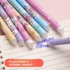 4 Stuks/Set Schattige Cartoon Uitwisbare Gelpen 0,5 mm Volle Naald Kristal Blauwe Inkt Kawaii Eenhoorn Beer Panda Schrijfpennen voor Schoolstudenten
