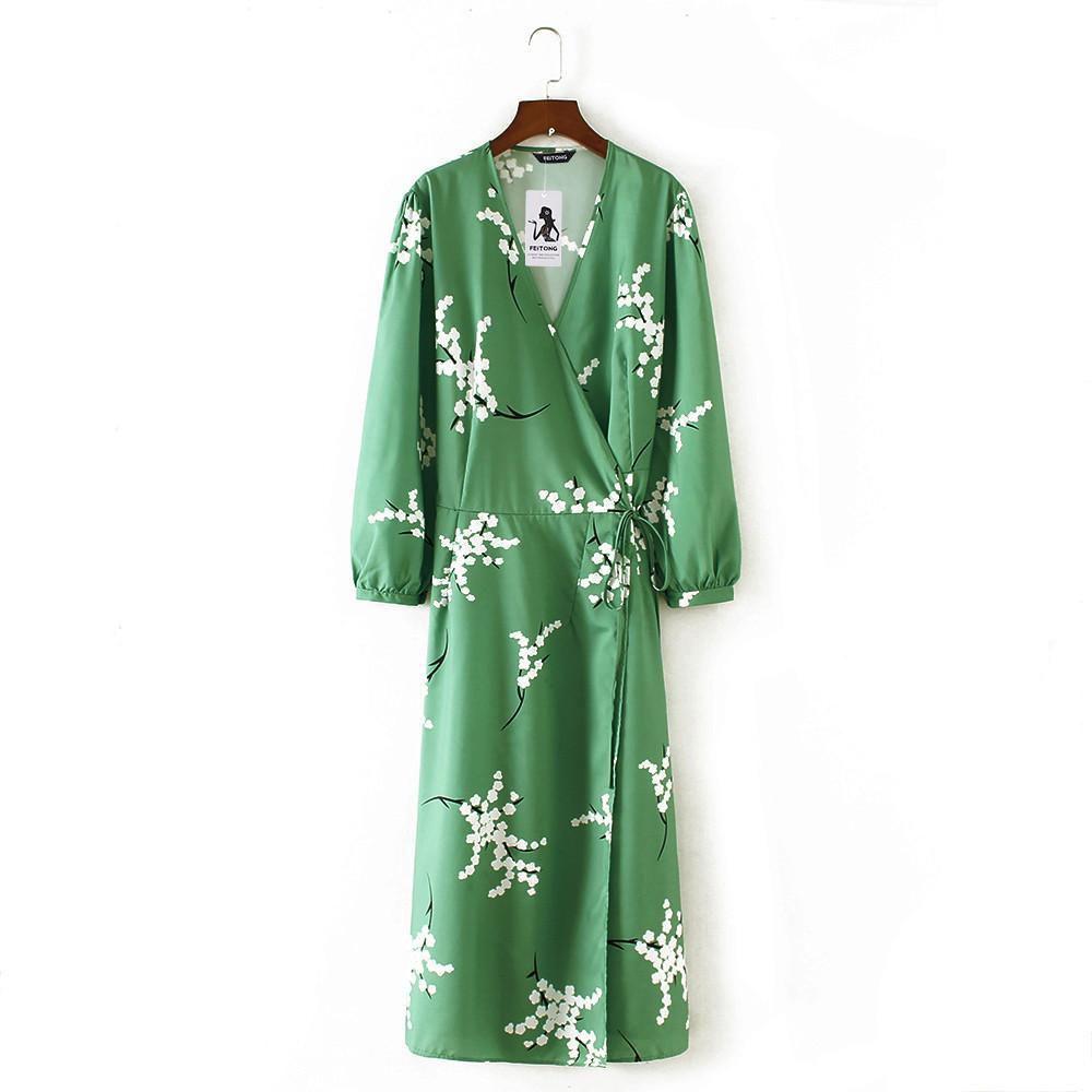 Feitong Fashion Women Floral Chiffon Kimono Top Dress Elegant Summer Beach Coverup