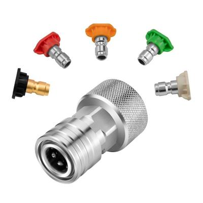 Stainless Steel Garden Hose Adapter 3/4 GHT 1/4 Inch Power Washer Attachment High Pressure Pressure Washer Adapter Garden Use