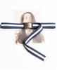 3.2cm Smooth Buckle Striped Canvas Belt - Trendy Korean Style Jeans Accessory for Women