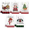 5 Stück Weihnachts-Küchentücher Festliches Geschirrtuch Weihnachtsmann Elch Schneemann Wichtel Weihnachtstücher für Feiertagsparty Zuhause Essen