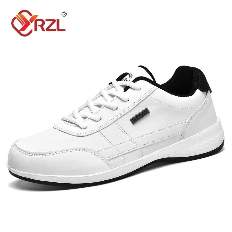 YRZL Herrenschuhe Frühling Herbst wasserdichte Wanderschuhe Freizeit Herren Leder Sportschuhe rutschfeste Schuhe Tennis für Herren