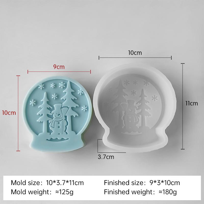 Christmas Tree Crystal Ball Silicone Mold Handmade Aroma Candle Resin Gypsum Mould DIY Christmas Decoration Molds