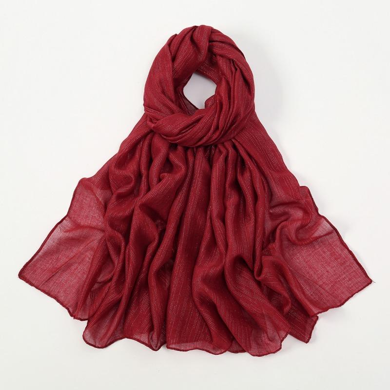 New silver silk breathable sunscreen versatile long scarf women's yarn scarf Middle Eastern women's ethnic headscarf scarf