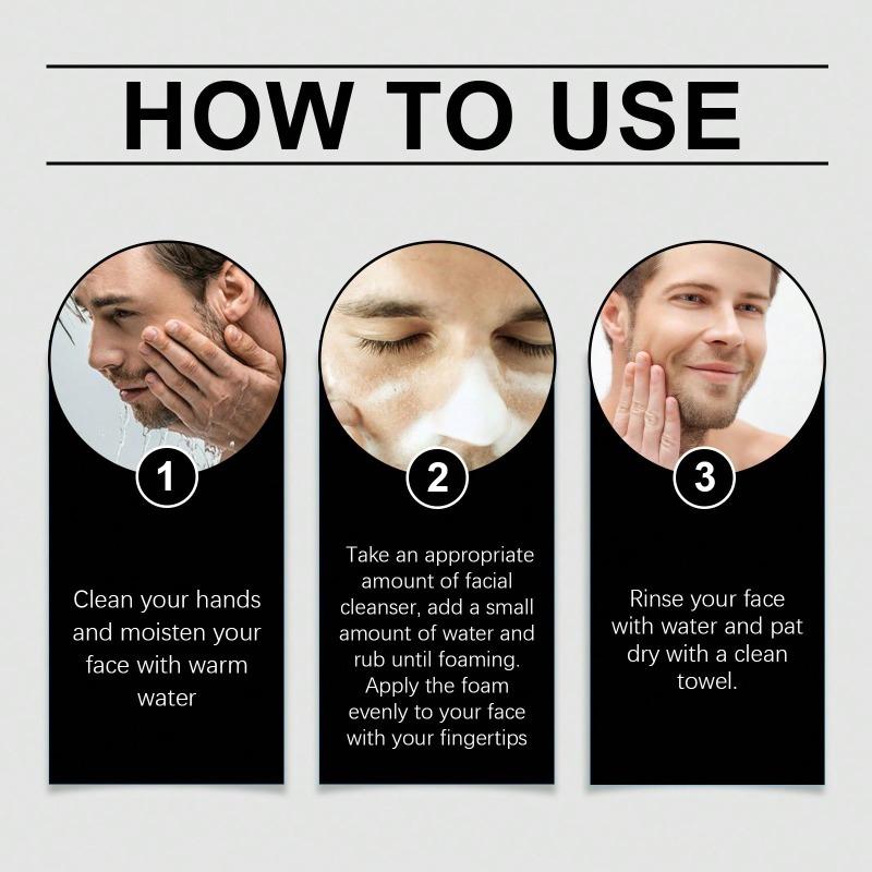 Moisturizing Facial Cleanser, Gentle Cleansing of The Face, Refreshing and Comfortable Hydration, Skin-rejuvenating Dense Foam, Men's