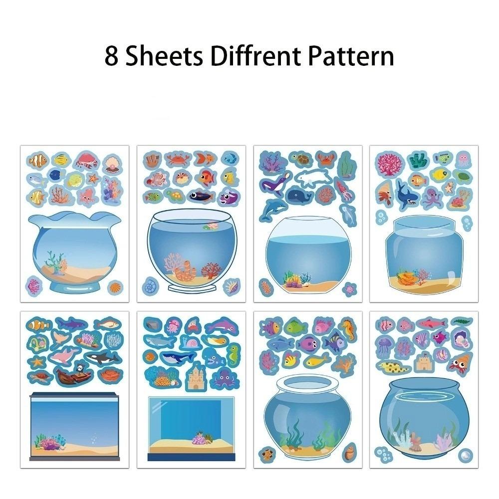 

8 шт./набор Наклейка-пазл для аквариума Ручная работа Сделай сам Игрушка-пазл Настольное украшение