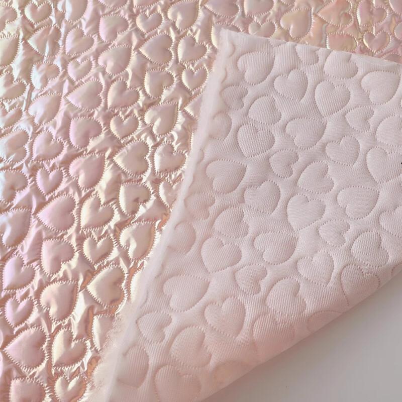 Candy-colored Waterproof Embossing Fabric Heart-shaped Stitched Cotton Fabric for DIY Handmade Bags Sewing Clothing