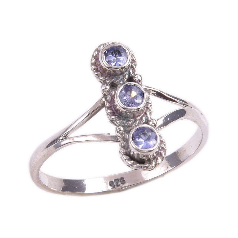 Natural Tanzanite Gemstone 925 Solid Sterling Silver Jewelry Ring Size 10 a1z74
