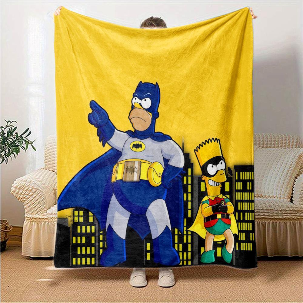 The Simpsons Flannel Blanket, High quality Comfortable for All Seasons, Home Decor, Warmth and Comfort