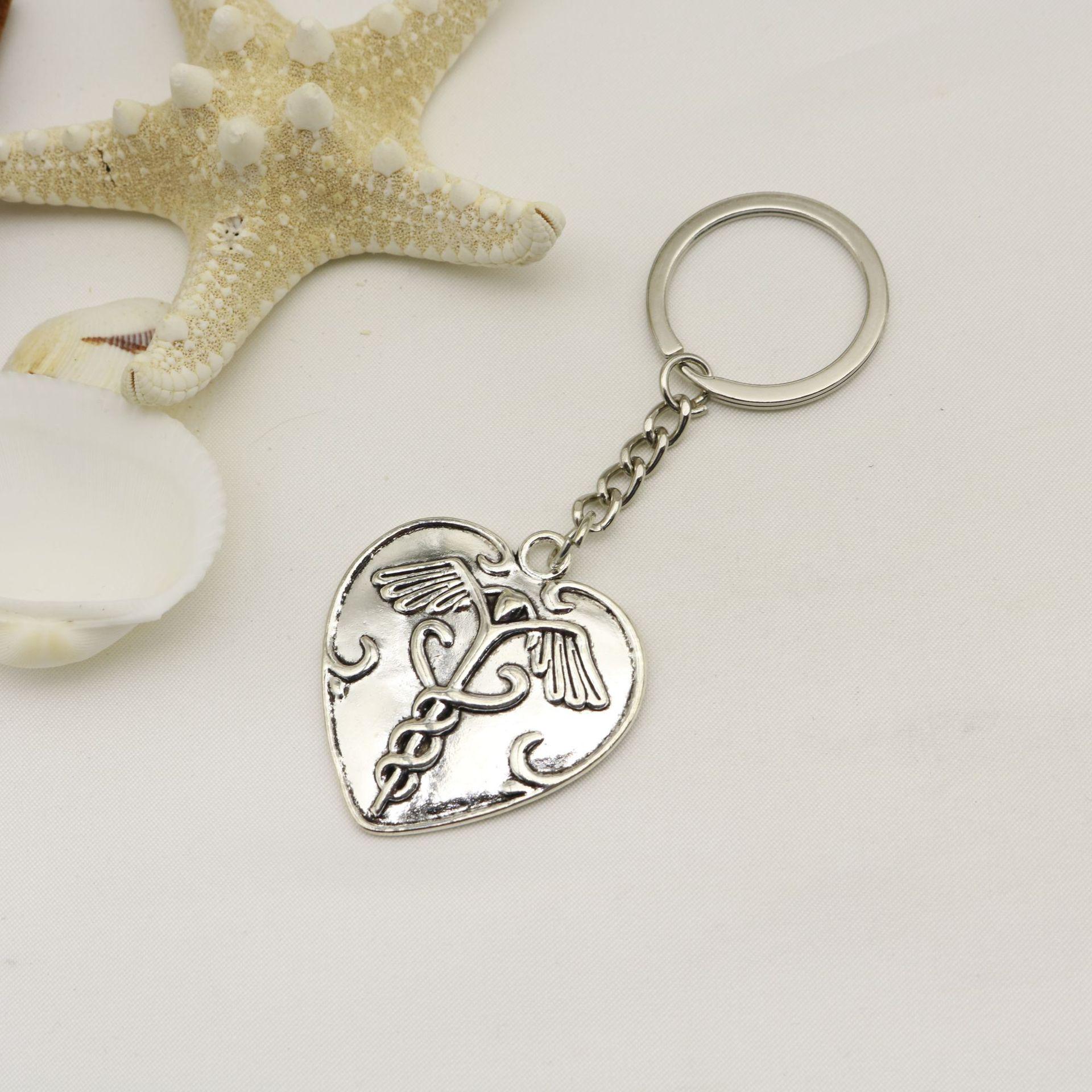 Heart Medical Scepter Keychain Pendant