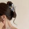3pcs Transparent Egg Flower Hair Clips | High Ponytail Claw Clips, Simple Fresh Daily Wear Shark Clips for Spring and Summer
