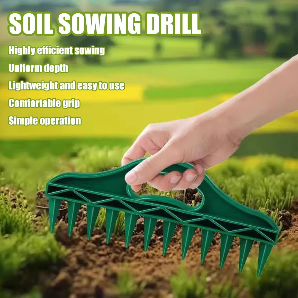 Garden Seeder Tool Manual Seeds Spreader Soil Puncher Seed Spacer & Soil Loosener for Easy Planting