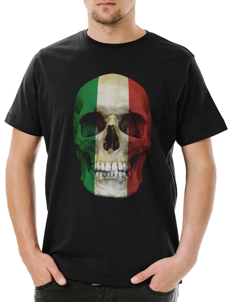 Klassisches Ungarn Totenkopf Flagge Herren T-Shirt Herren Damen T-Shirts Oberteil Totenkopf Totenkopf Banner Flagge Ungarn