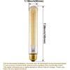 CTKcom T9/T185 40W Vintage Edison Light Bulbs E26 E27 Base(4 Pack)- Tubular Bulb Nostalgic Tungsten Filament Antique Incandescent Bulb Golden Tinted