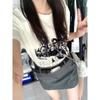 Pure cotton heavy short-sleeved t-shirt women's summer new loose niche design half-sleeved  trendy brand American