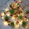 2M/3M Christmas Wreath With Lights Pre-Installed Light Garland Fireplace Garland Christmas Decoration Indoor Outdoor Christmas Home