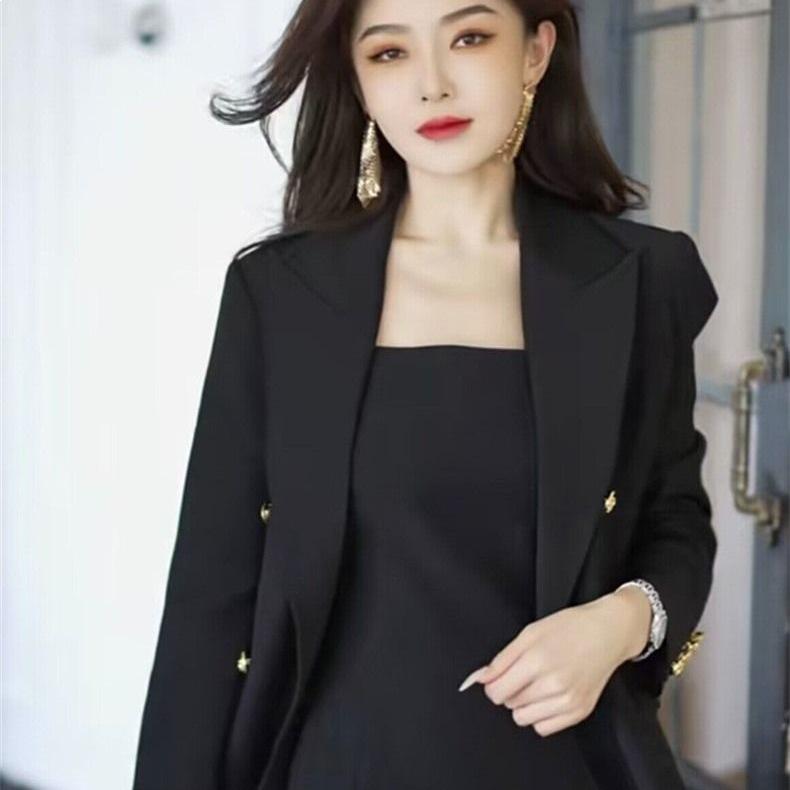 2026 Spring Slim Fit Elegant Solid Color Two-Piece Suit with Camisole Dress