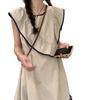 Striped small flying sleeve dress women's summer new small fresh art age-reducing a-word skirt doll skirt small man