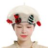 Christmas Beret for Women French Streetwear Hat Painter Winter Holiday Year