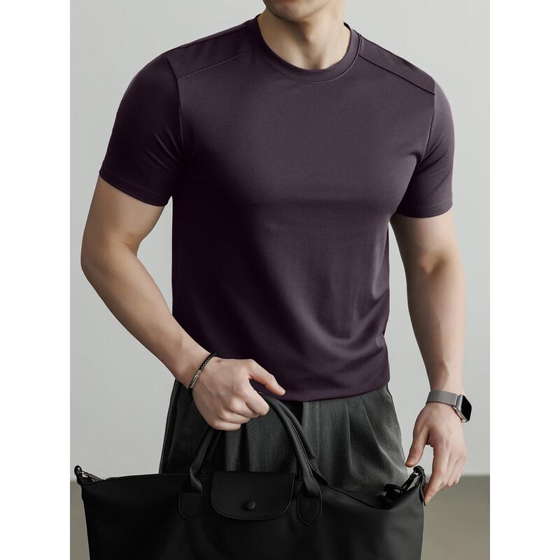 Hengyuanxiang Men's Round Neck Short Sleeve Base Layer T-Shirt