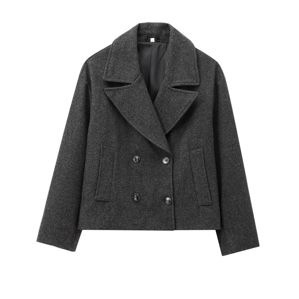 Autumn new women's clothing, European and American French design fashion double-placket wool short coat