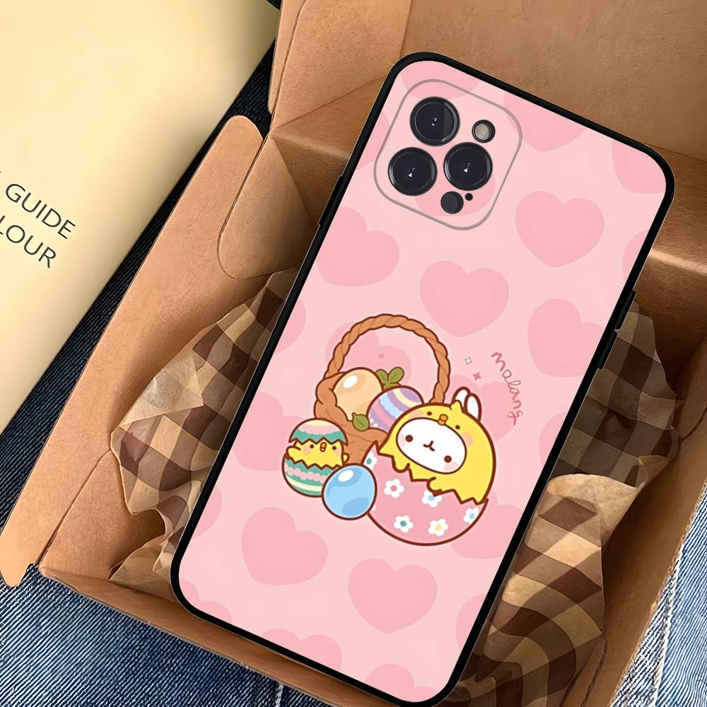 Kawaii Cute Rabbit M-MolangS Anime Phone Case For IPhone 14 Plus 13 Mini 11 16 15 17 Pro Max Protection Shockproof