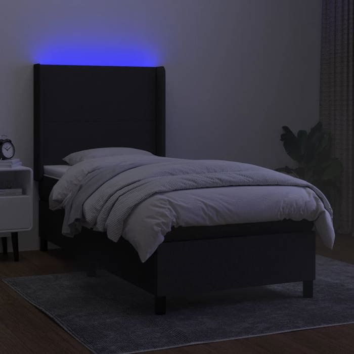 VidaXL Slat Bed Base with Mattress and LED, Upholstered Bed, Single Bed, Adult Bed for Interior Bedroom, 3138127