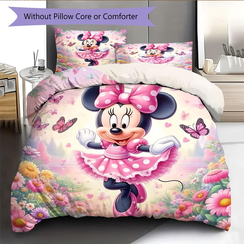 Colorful Mickey Mouse Head Sticker Pattern, Warm and Comfortable Bedding Set, The Perfect Choice To Decorate A Child's Bedroom.