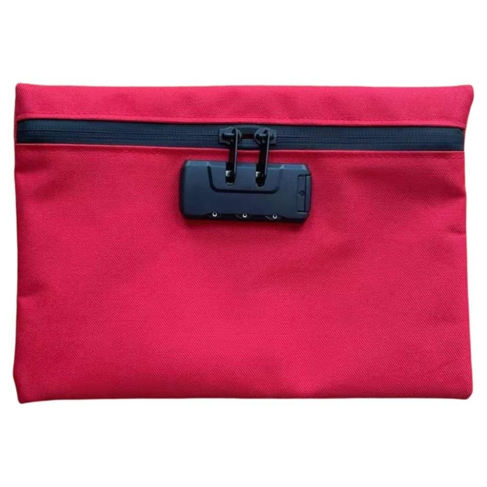 Canvas Portable Locking Pouch Zip Closure Security Document Bag Money Bag with Lock  Home