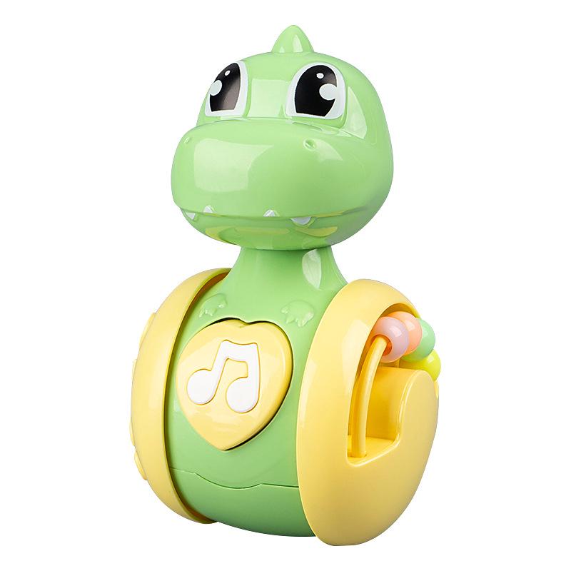 Toddler Toys 9-12 Months: Cartoon Dinosaur & Fawn Sliding Roly-Poly Soothing Toy