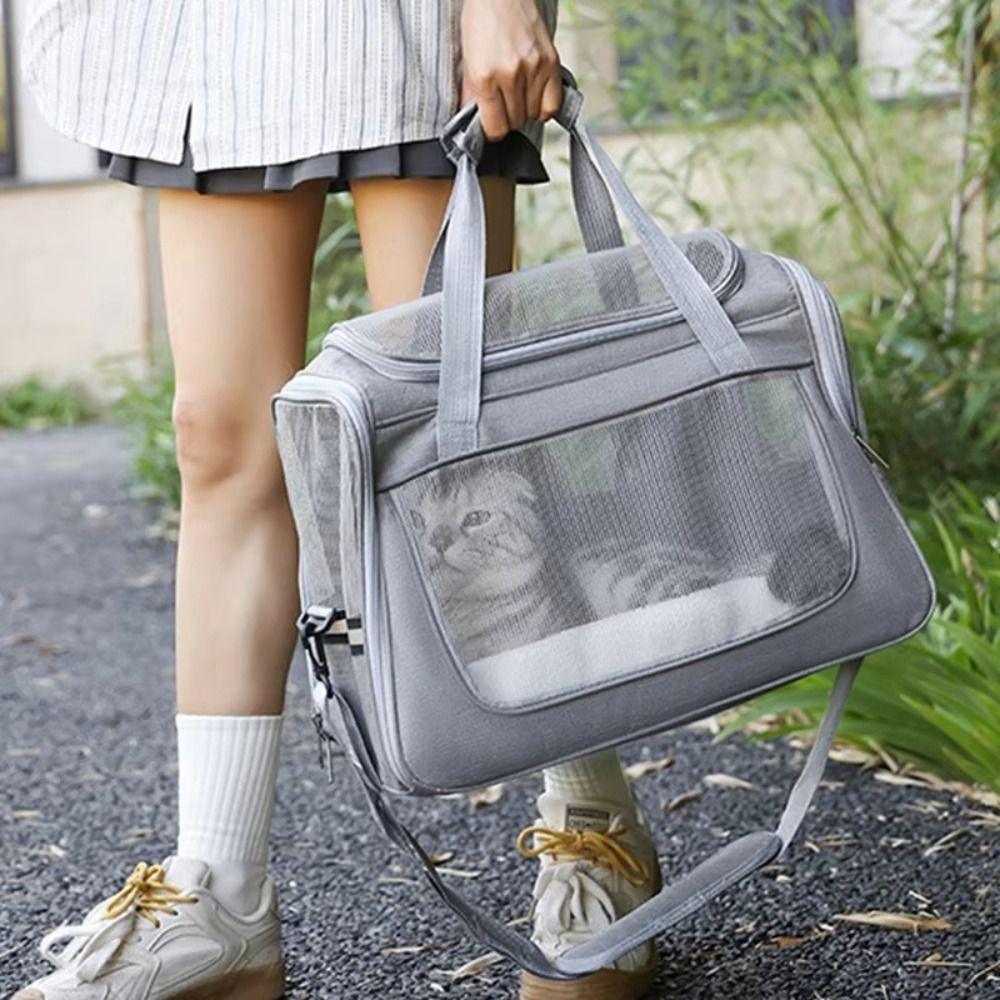 Collapsible Cat Bag Portable Dog Carrying Case Easy Storage Pet Carrier  for Travel