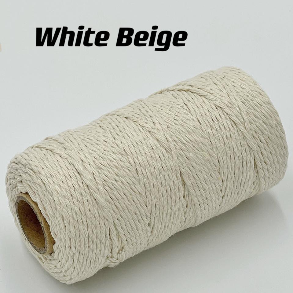 2mm 100m Macrame Cotton Rope Twisted Jute Colored Cotton Two-Color Rope Process For Wall-Mounted Gift Packaging DIY Wedding Deco