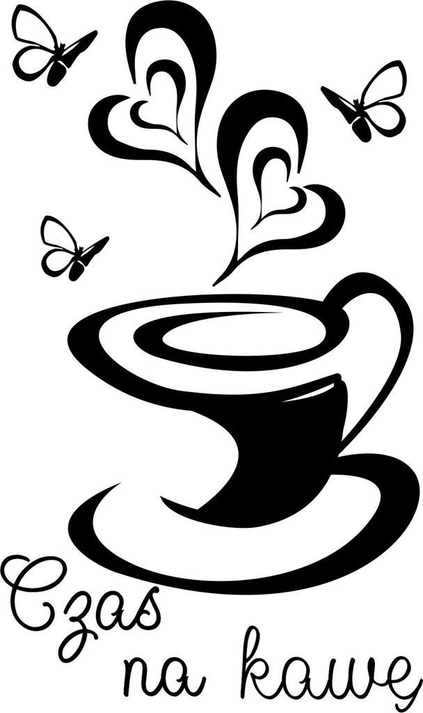 Naklejki do kuchni naklejka filiżanki kawa coffee serca 100 x 50 cm g263